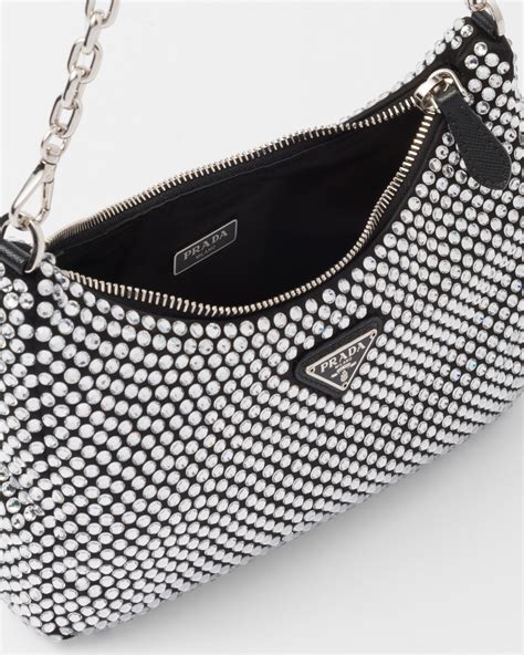 prada tasche kristall|Crystal Satin Handbag With Crystals .